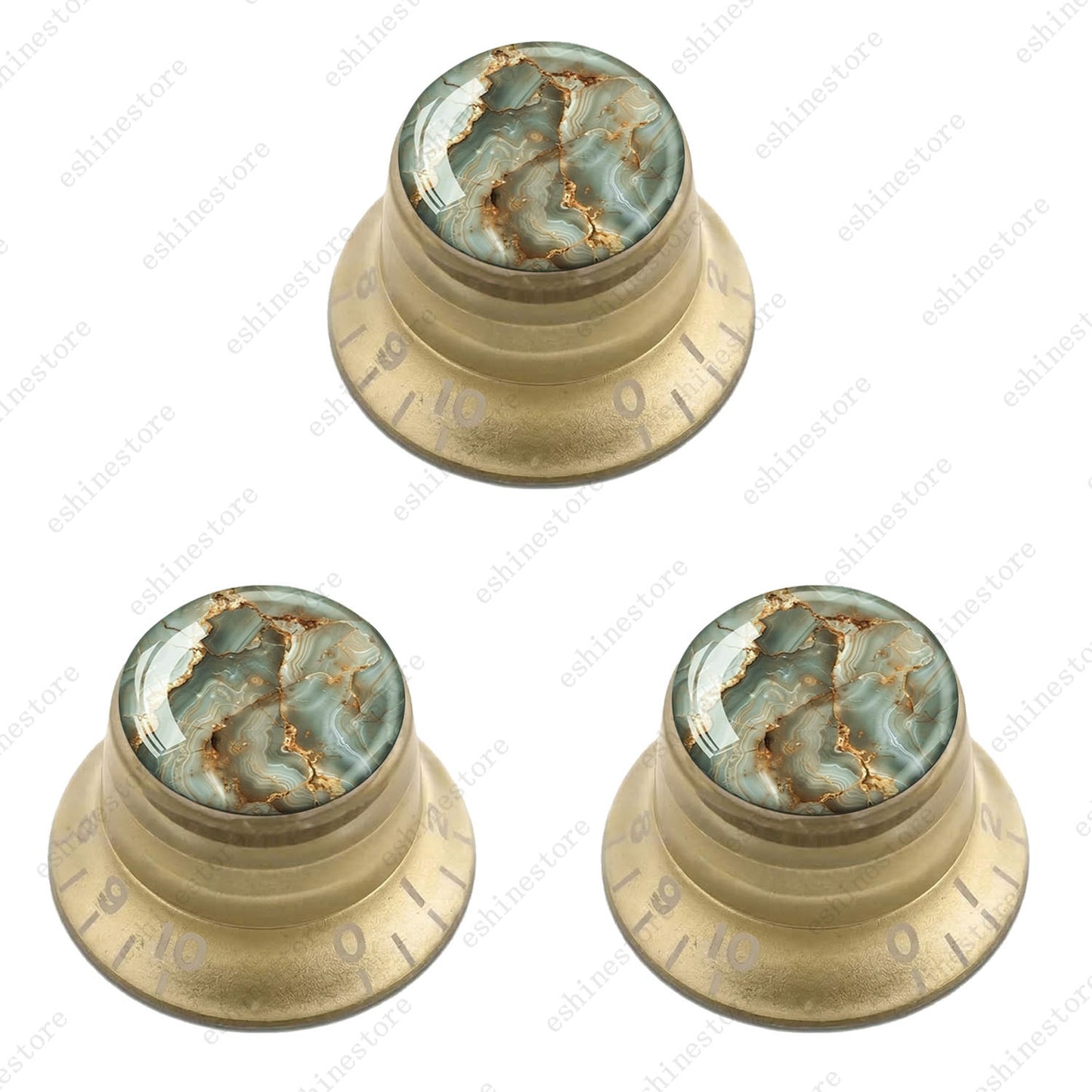 Guitar Reflector Knobs with Marble Texture Cap Top Hat Knob for Les Paul SG - 09