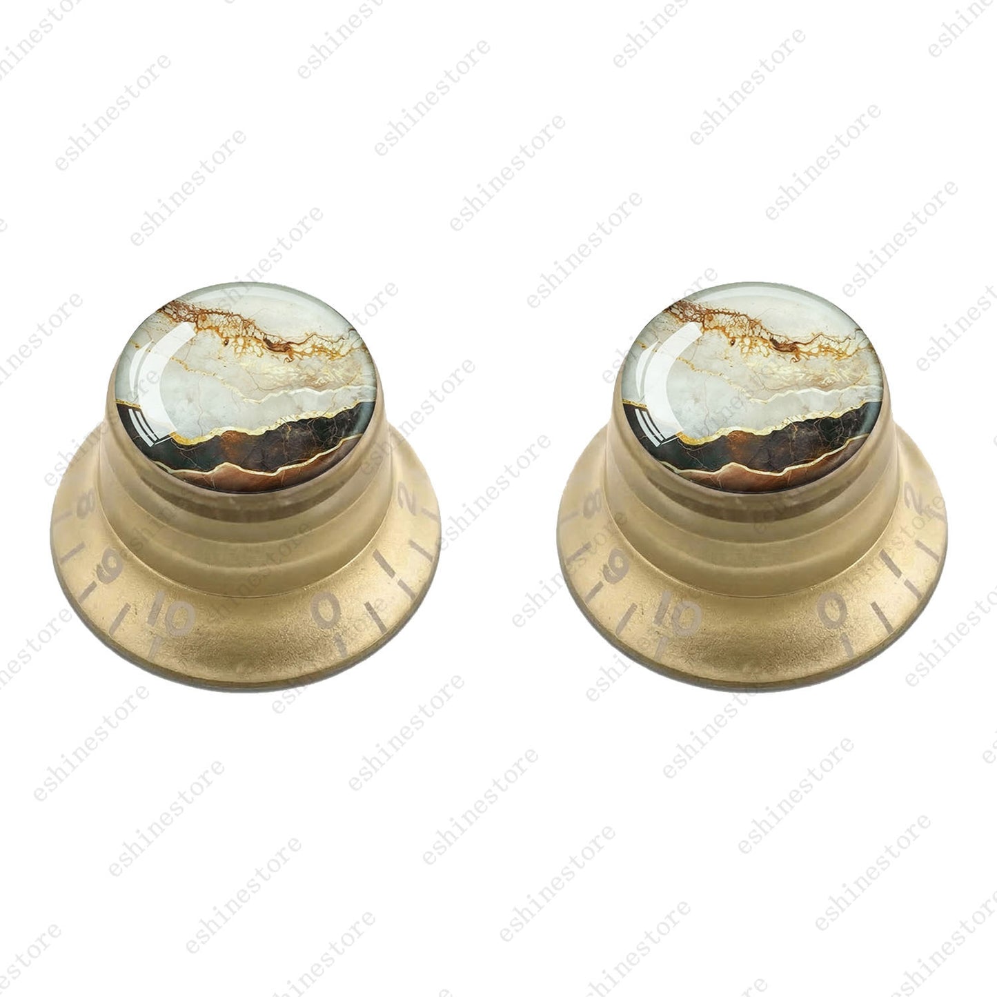 Guitar Reflector Knobs with Marble Texture Cap Top Hat Knob for Les Paul SG - 07
