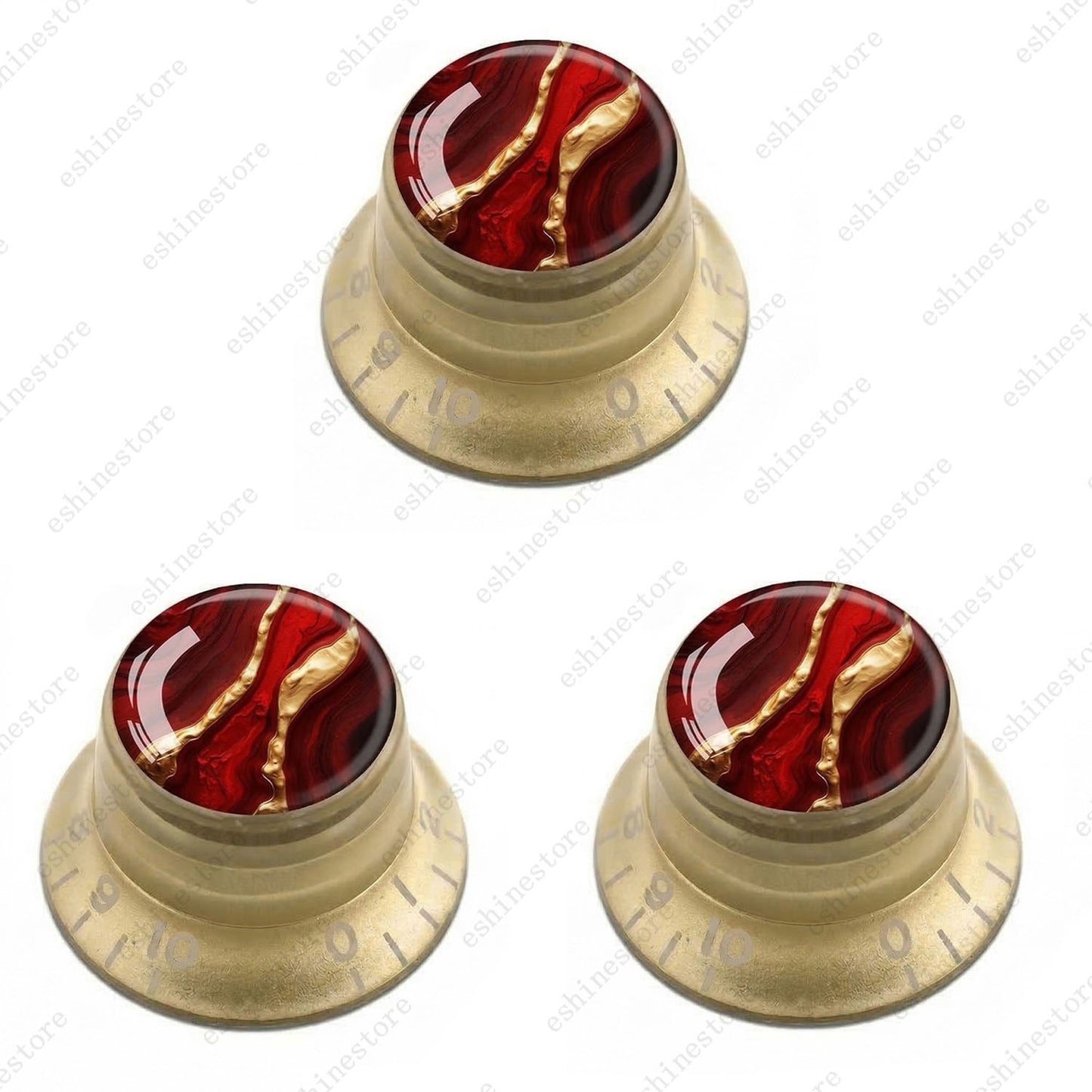 Guitar Reflector Knobs with Abstract Art Cap Top Hat Knobs for Les Paul SG - 09