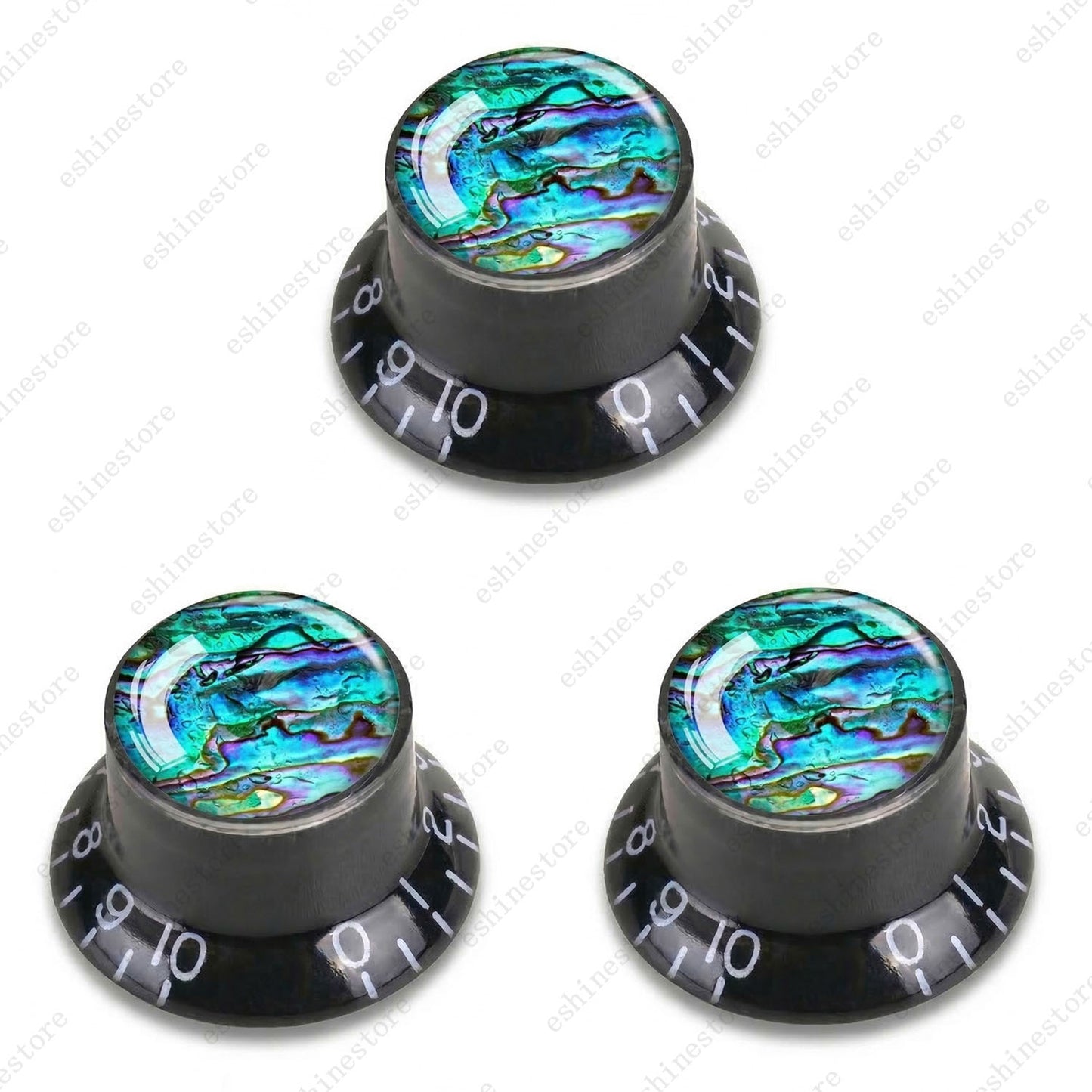Guitar Reflector Knob with Seashell Pattern Cap Top Hat Knob for Les Paul SG -08