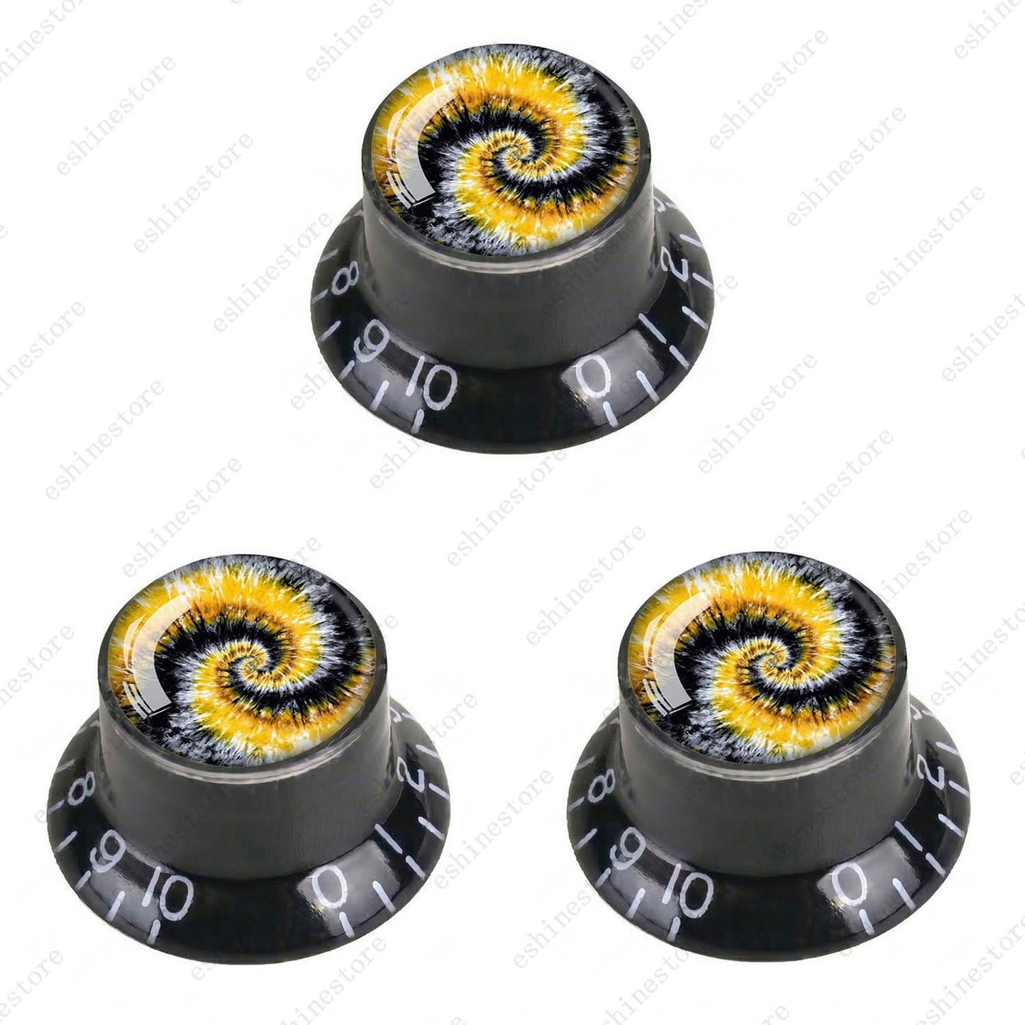 Guitar Reflector Knobs with Spiral Tie Dye Cap Top Hat Knob for Les Paul SG - 06