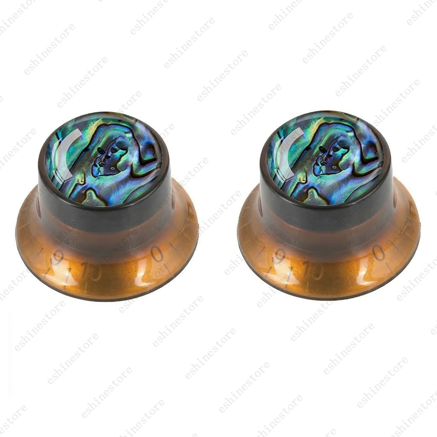Guitar Reflector Knob with Seashell Pattern Cap Top Hat Knob for Les Paul SG -05