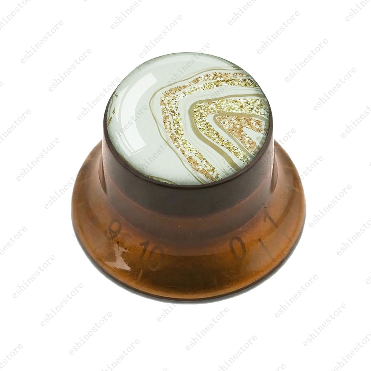 Guitar Reflector Knobs with Marble Texture Cap Top Hat Knob for Les Paul SG - 01