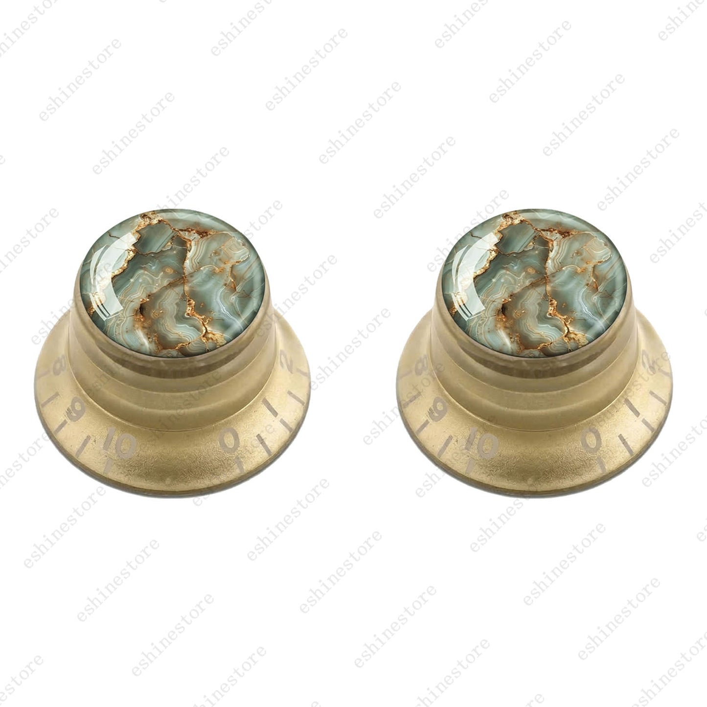 Guitar Reflector Knobs with Marble Texture Cap Top Hat Knob for Les Paul SG - 09