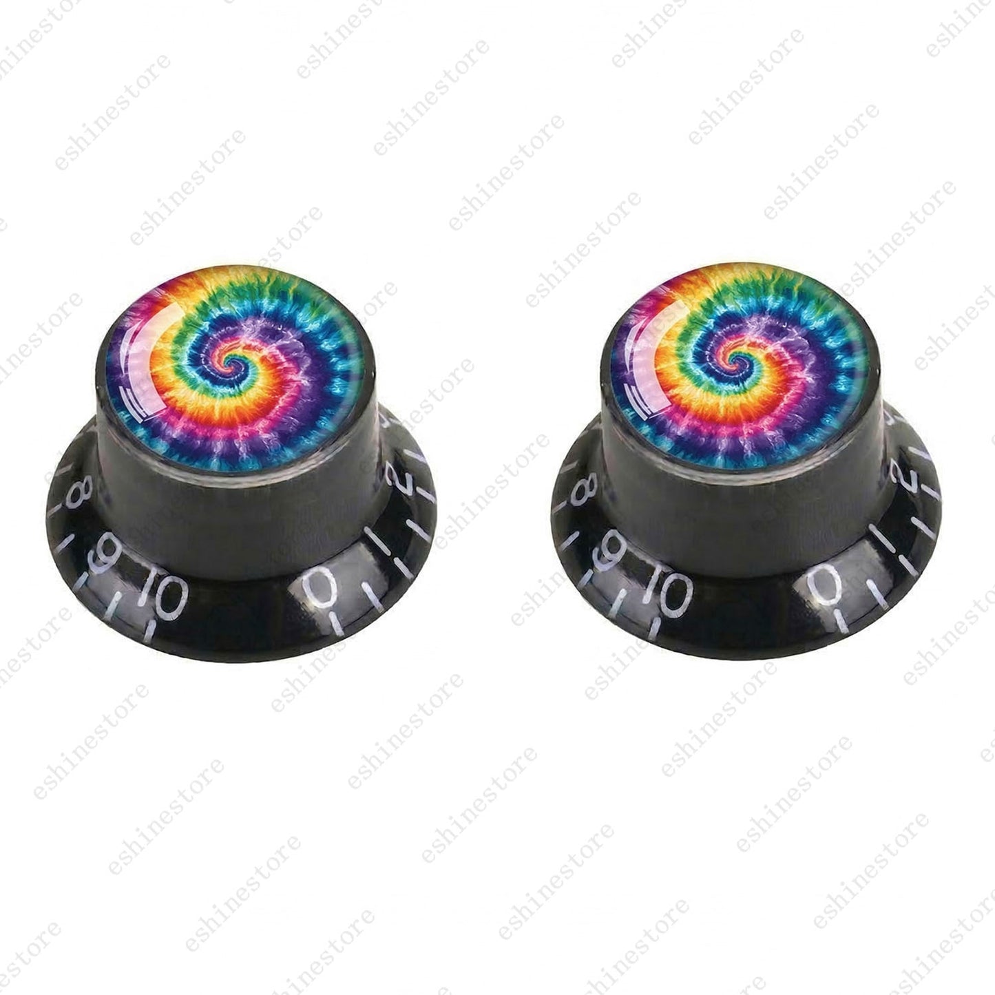 Guitar Reflector Knobs with Spiral Tie Dye Cap Top Hat Knob for Les Paul SG - 04