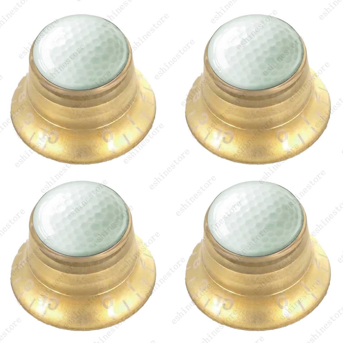 Electric Guitar Reflector Knobs w/ Golf Design Cap Top Hat Knobs for Les Paul SG
