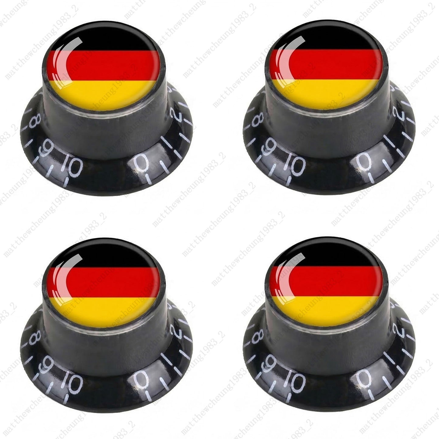 4Pcs Black Guitar Reflector Knos For Les Paul SG -10 National Flag Options