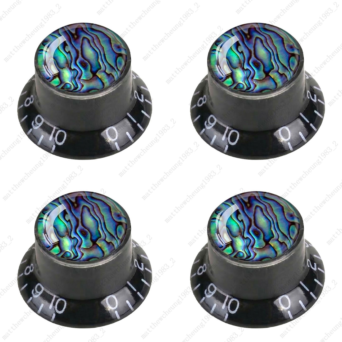 4Pcs Black Guitar Reflector Knos For Les Paul SG -10 Seashell Pattern Options