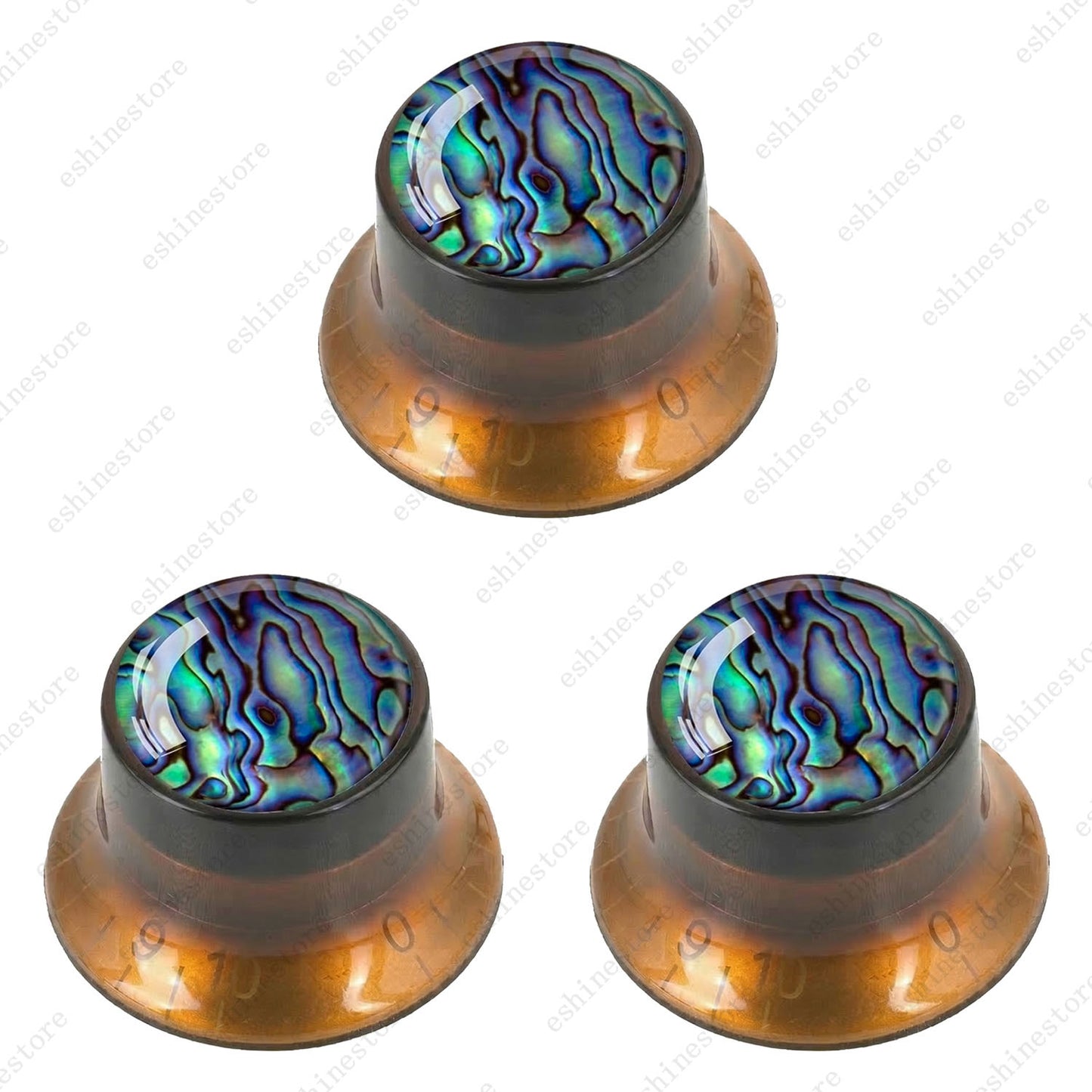 Guitar Reflector Knob with Seashell Pattern Cap Top Hat Knob for Les Paul SG -03