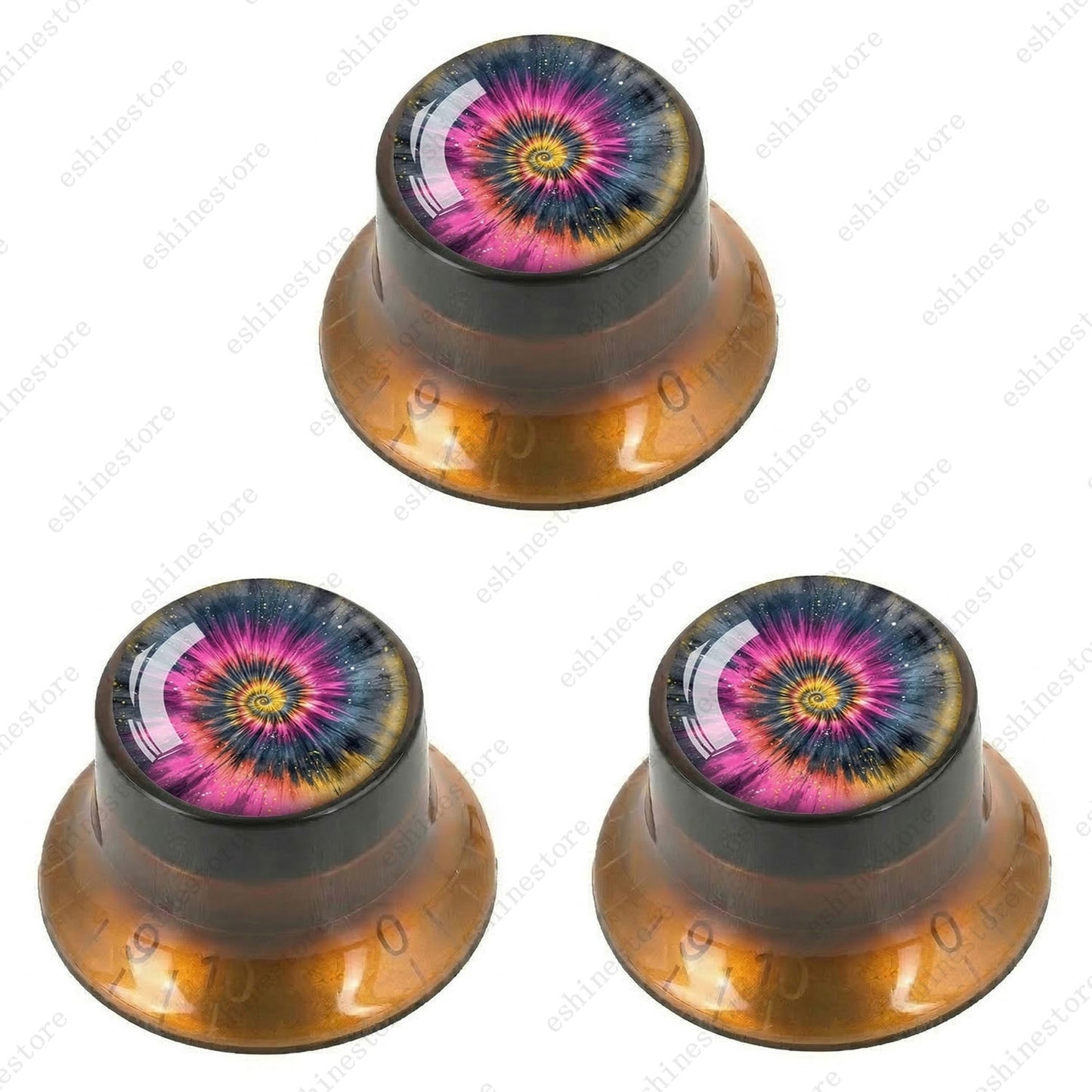 Guitar Reflector Knobs with Spiral Tie Dye Cap Top Hat Knob for Les Paul SG - 07