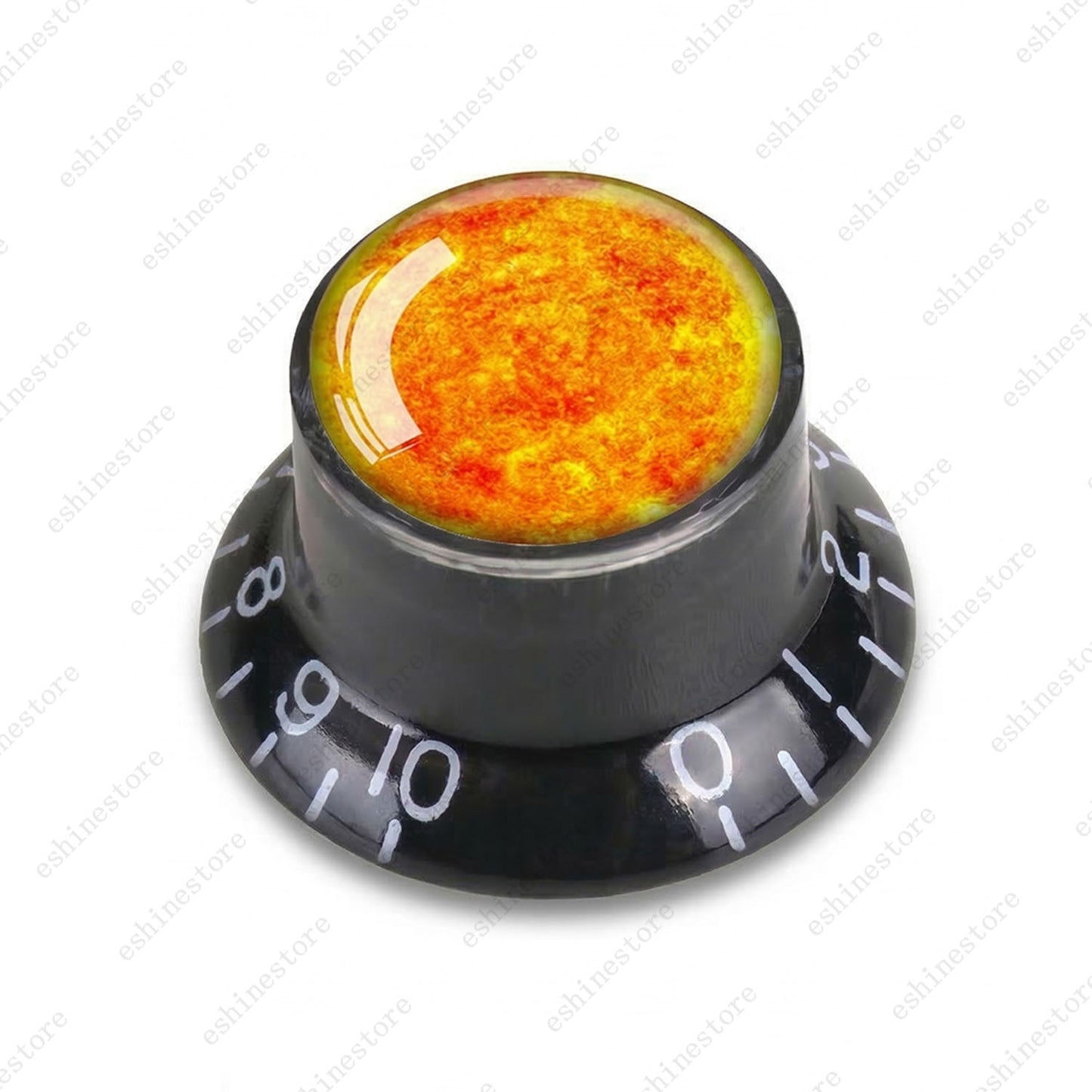 Guitar Reflector Knobs w/ Sun Pattern Design Cap Top Hat Knobs for Les Paul SG