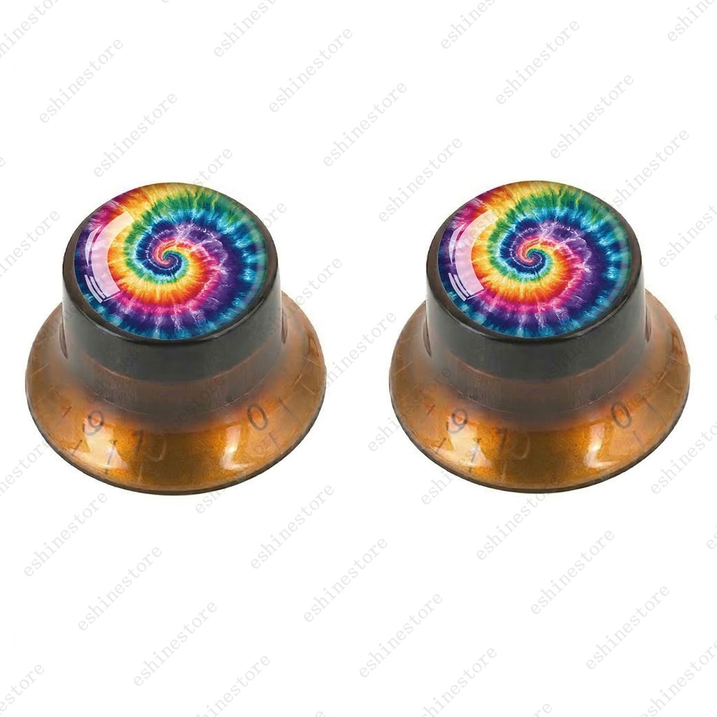 Guitar Reflector Knobs with Spiral Tie Dye Cap Top Hat Knob for Les Paul SG - 04