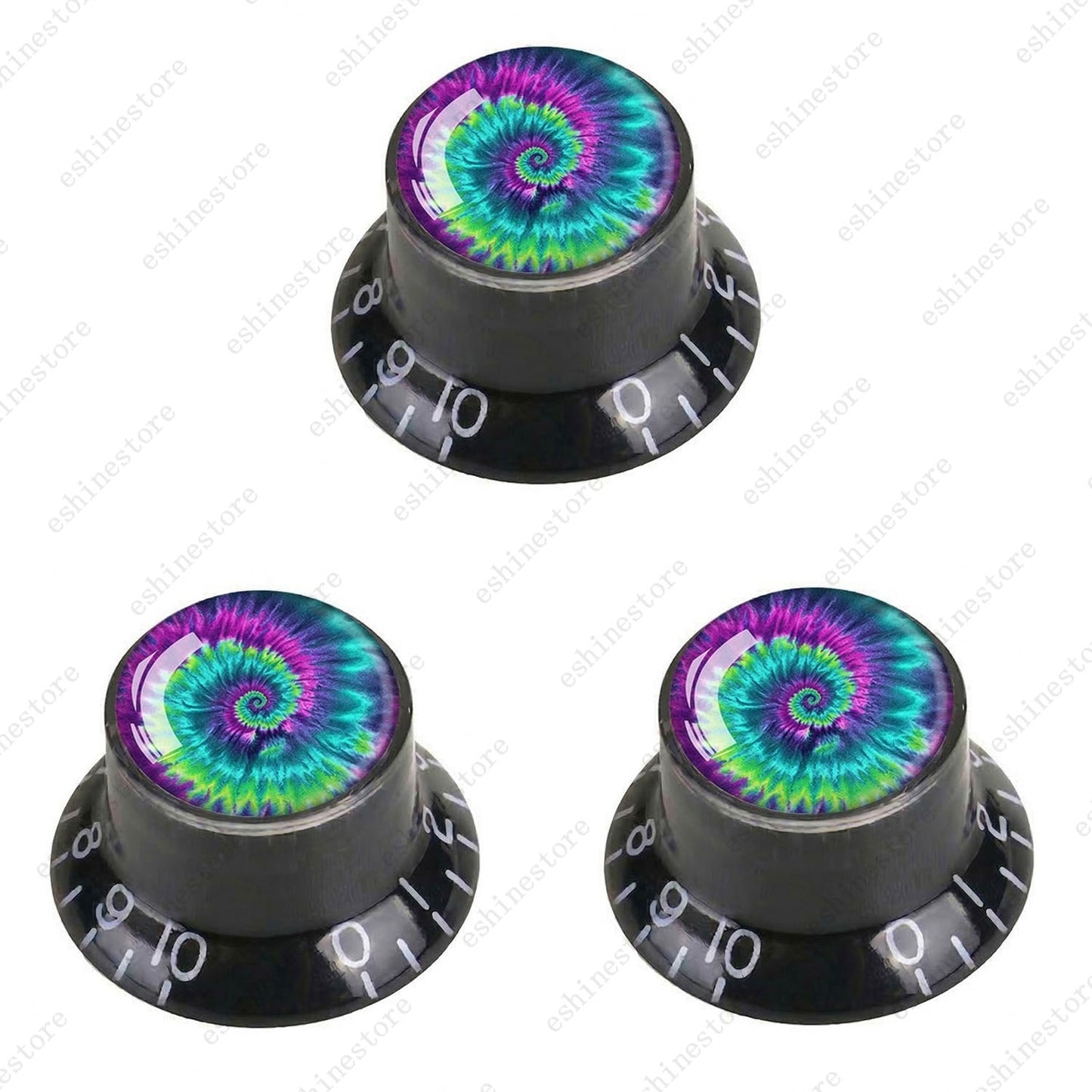 Guitar Reflector Knobs with Spiral Tie Dye Cap Top Hat Knob for Les Paul SG - 03