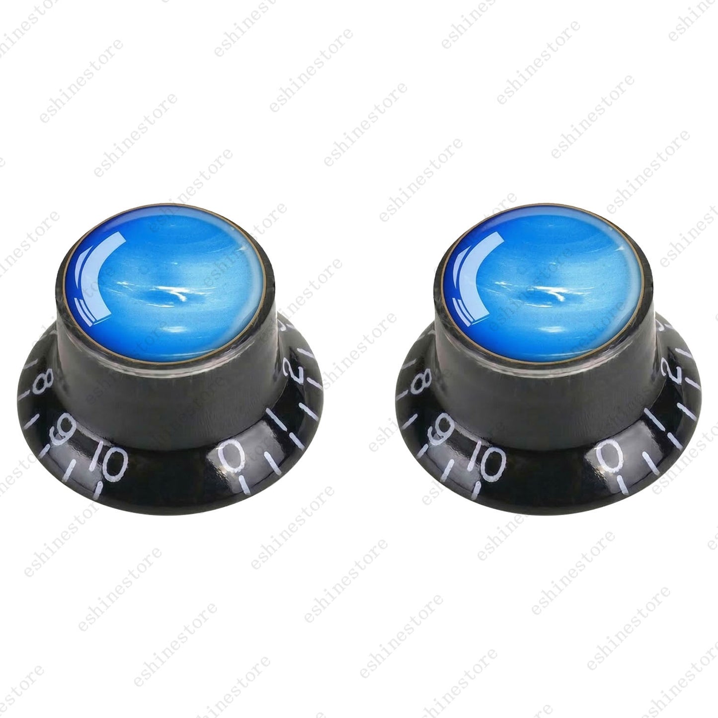 Guitar Reflector Knob w/ Neptune Pattern Design Cap Top Hat Knob for Les Paul SG
