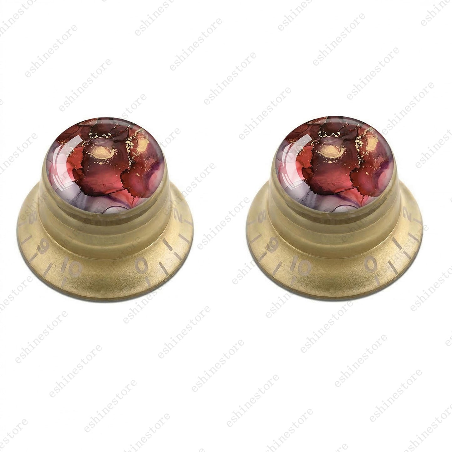 Guitar Reflector Knobs with Abstract Art Cap Top Hat Knobs for Les Paul SG - 07