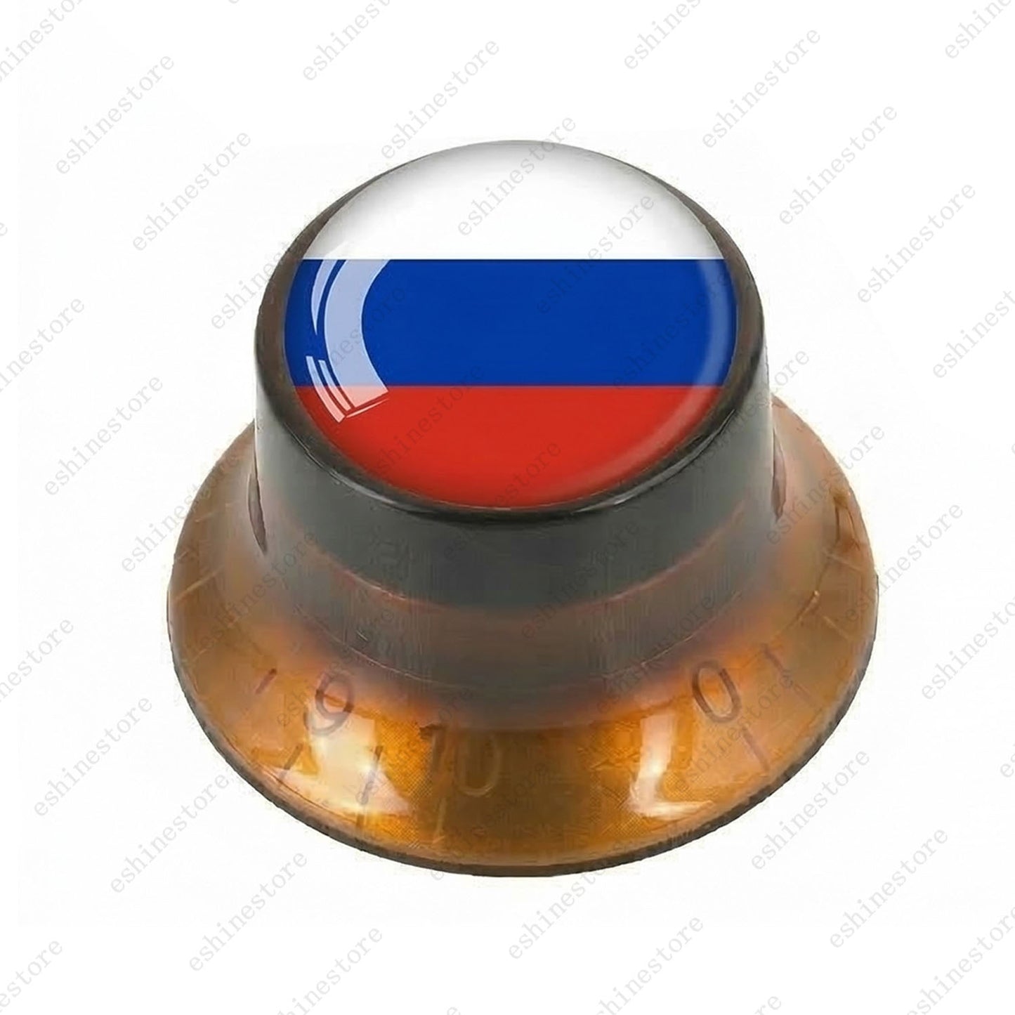 Guitar Reflector Knobs w/ Russian Flag Design Cap Top Hat Knobs for Les Paul SG