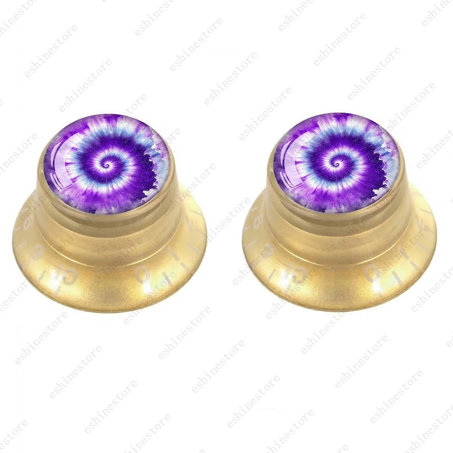 Guitar Reflector Knobs with Spiral Tie Dye Cap Top Hat Knob for Les Paul SG - 09