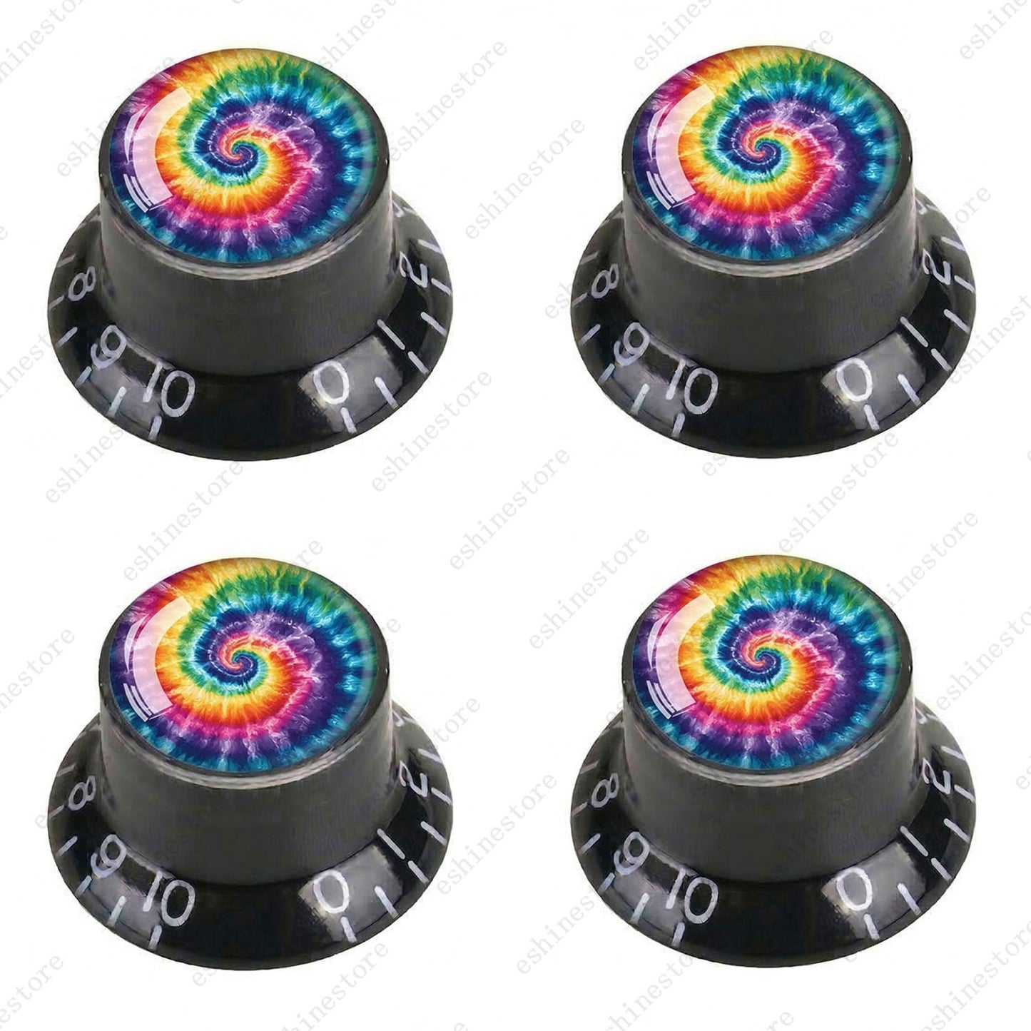 Guitar Reflector Knobs with Spiral Tie Dye Cap Top Hat Knob for Les Paul SG - 04