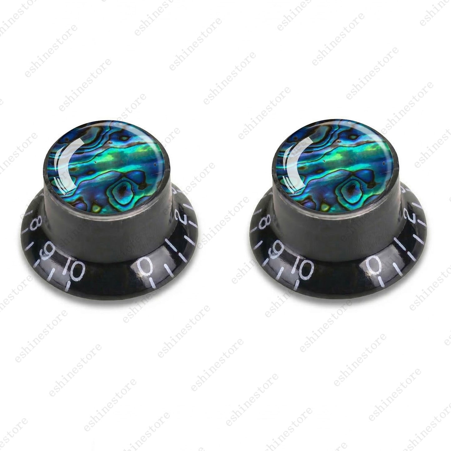 Guitar Reflector Knob with Seashell Pattern Cap Top Hat Knob for Les Paul SG -07