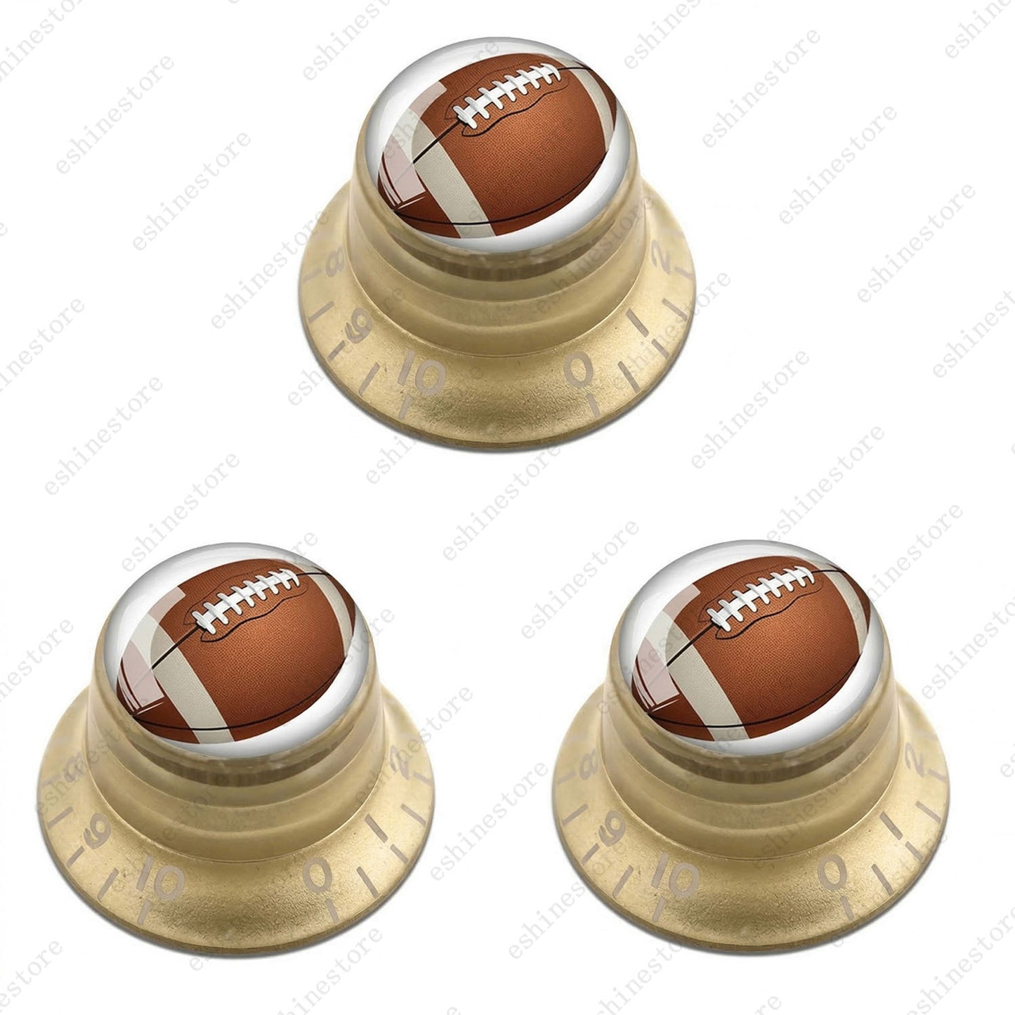 Guitar Reflector Knobs w/ American Football Design Cap Top Hat Knobs for LP SG