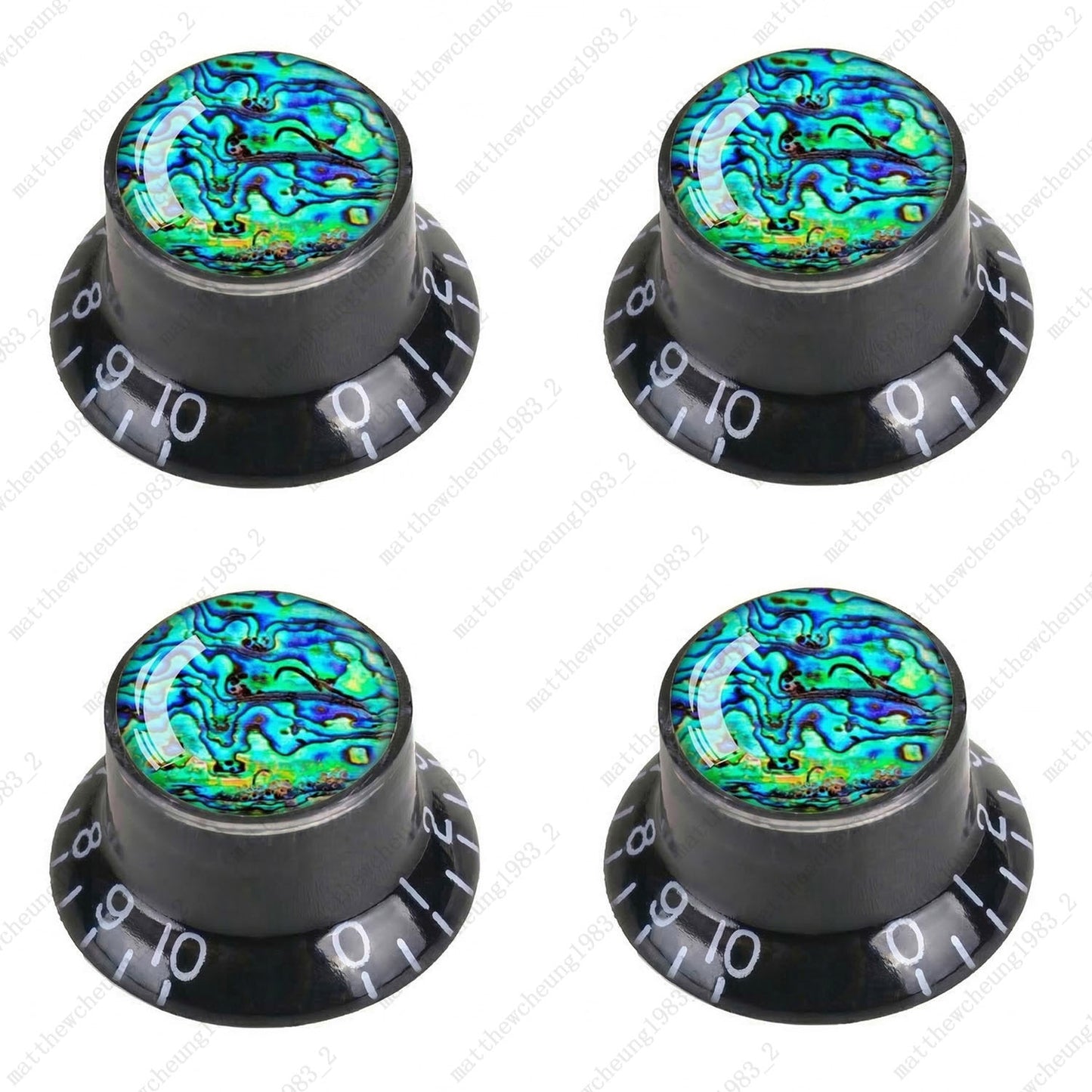 4Pcs Black Guitar Reflector Knos For Les Paul SG -10 Seashell Pattern Options