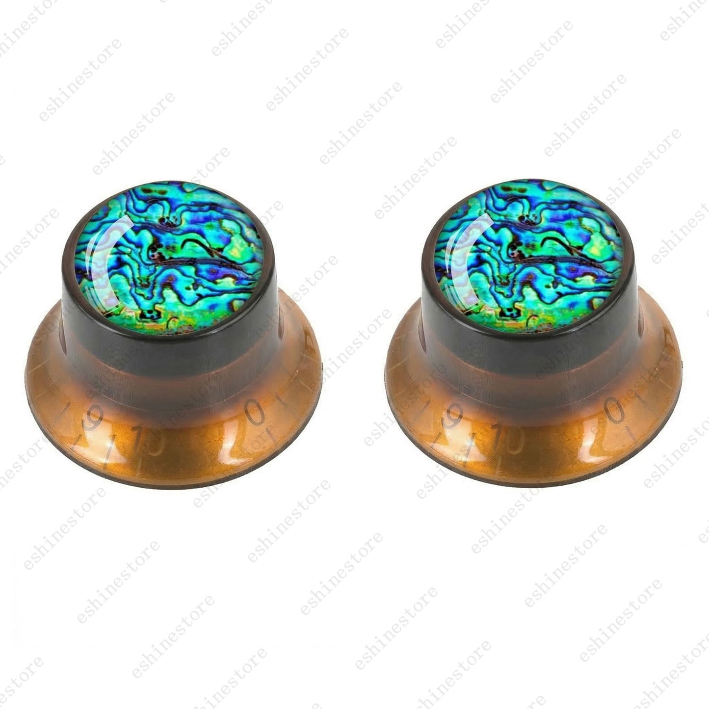 Guitar Reflector Knob with Seashell Pattern Cap Top Hat Knob for Les Paul SG -04