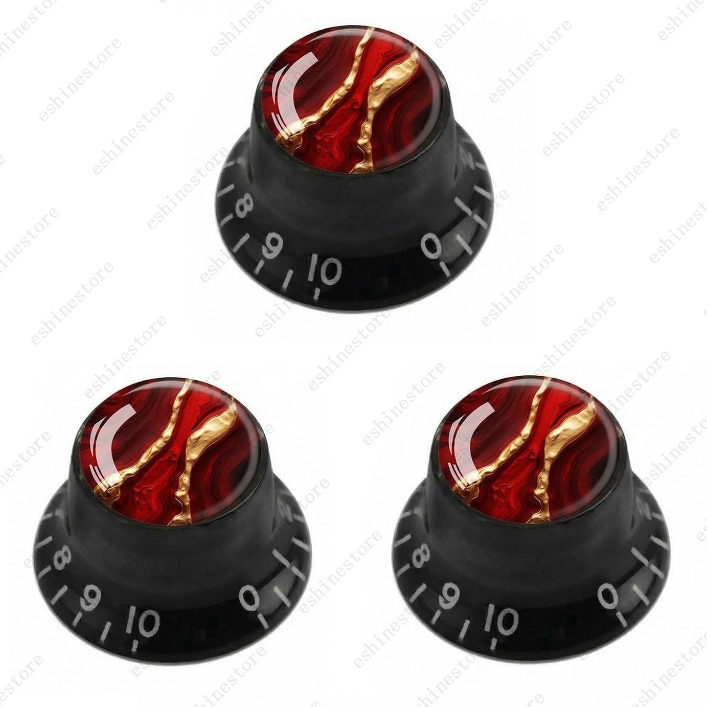 Guitar Reflector Knobs with Abstract Art Cap Top Hat Knobs for Les Paul SG - 09