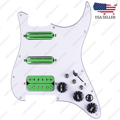 Guitar Hss Loaded Prewired Pickguard with Multi Switches For Strat St Green01
