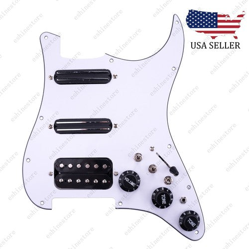 Coil Splitting HSS Guitar Multi Switch Loaded Prewired Pickguard For ST Black01