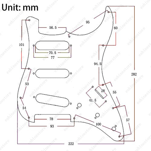 11 Hole Aluminium Alloy Anodized SSS Guitar Pickguard Scratch Plate for FD Strat