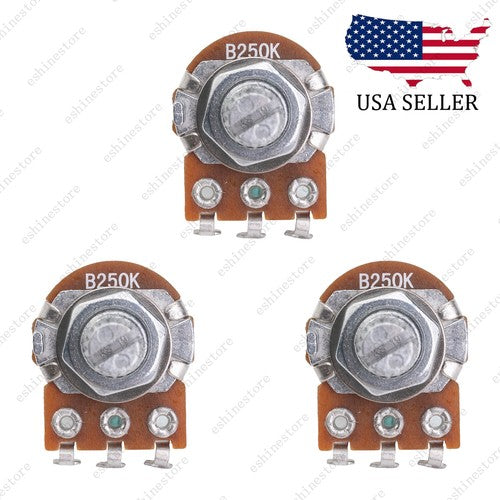 3x B250k Guitar Audio Mini Pots with 15mm Short Shaft Volume Tone Taper Pots