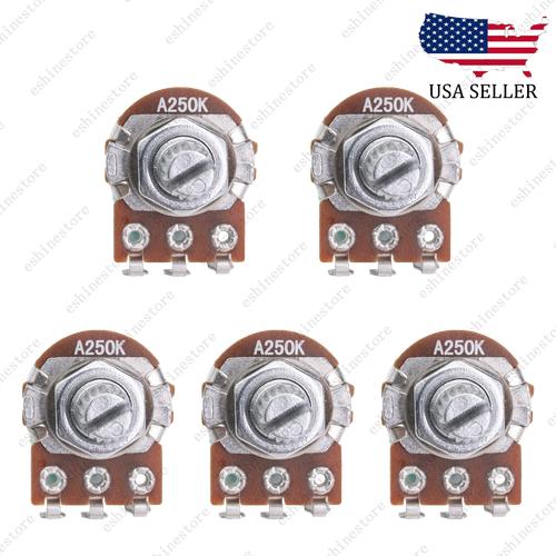 5x A250k Guitar Audio Mini Pots with 15mm Short Shaft Volume Tone Taper Pots