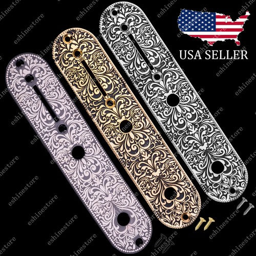 1 Piece Guitar Vintage Carving Design Control Plate 8.5MM For Telecater Guitar