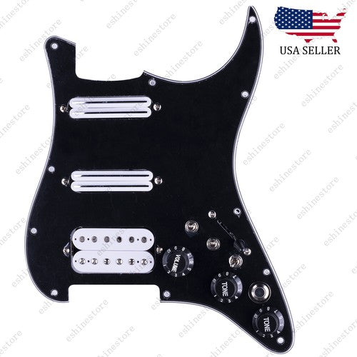 Guitar Hss Loaded Prewired Pickguard with Multi Switches For Strat St White