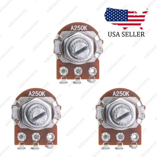 3x  A250k Guitar Audio Mini Pots with 15mm Short Shaft Volume Tone Taper Pots