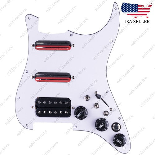Guitar Hss Loaded Prewired Pickguard with Multi Switches For Strat St Black&Red