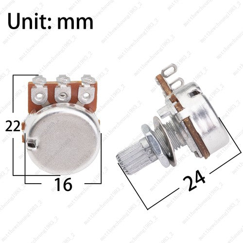 1/3/5/10X Mini Potentiometer Long 18mm A/B 250k/500k Volume Tone Taper Pot