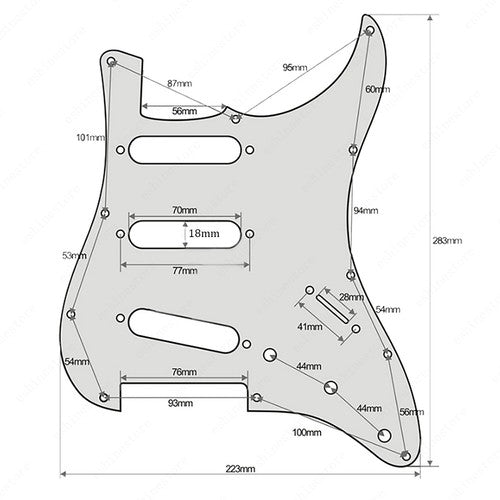 Loaded Strat Pickguard Prewired SSS Pickguard with Ceramic Pickups Gray Pearl W