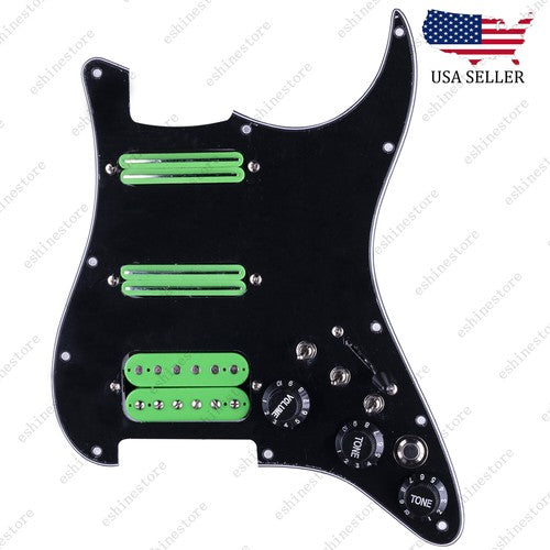 Guitar Hss Loaded Prewired Pickguard with Multi Switches For Strat St Green