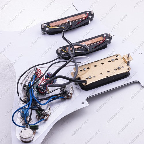 Guitar Hss Loaded Prewired Pickguard with Multi Switches For Strat St Beige01