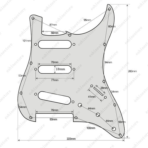 11 Hole SSS Strat Style Loaded Pickguard For Stratocaster Various Colors US SHIP