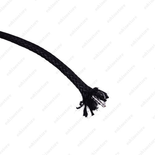 1/3/5/10 ft Vintage-Style Waxed Cloth-Covered Braided Guitar Wire Pushback-Black
