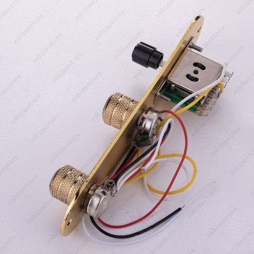 Vintage Carving Prewired Wired Control Plate 3-Way Switches Knob For Telecaster