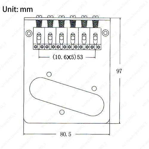 6-Saddle Modern Tele Bridge Assembly For Fender Telecaster Style Electric Guitar