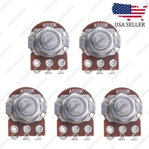 5x A500k Guitar Audio Mini Pots with 15mm Short Shaft Volume Tone Taper Pots