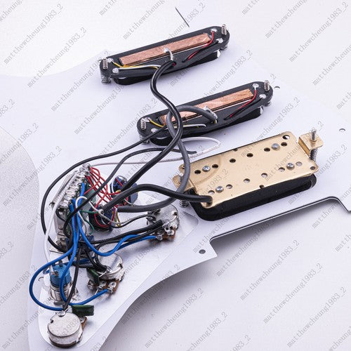 Guitar HSS Loaded Prewired Pickguard Multi Switch Coil Splitting For Red Pearl