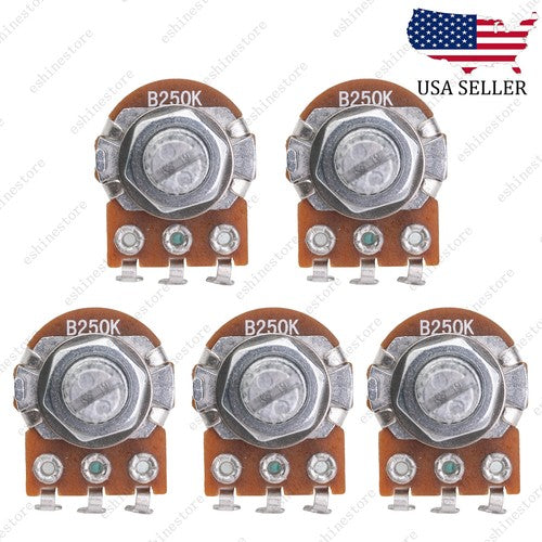 5x B250k Guitar Audio Mini Pots with 15mm Short Shaft Volume Tone Taper Pots