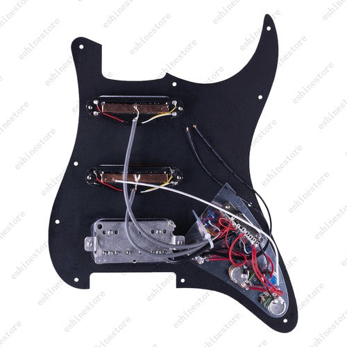 Guitar Hss Loaded Prewired Pickguard with Multi Switches For Strat St Black