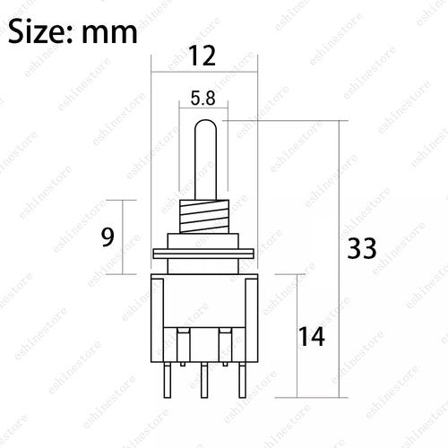 1/3/5 SPDT Blue 3-Way 3 Pin ON OFF ON Guitar Mini Toggle Switch Car/Boat Switche