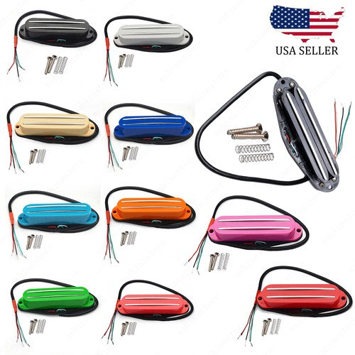 4 Wire Dual Rail Single Coil Mini Humbucker Pickup 9K For Strat Guitar 10 Colors